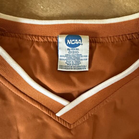 Texas Longhorns NCAA V-Neck Pullover Windbreaker Jacket XL Burnt Orange Pockets - Picture 3 of 6